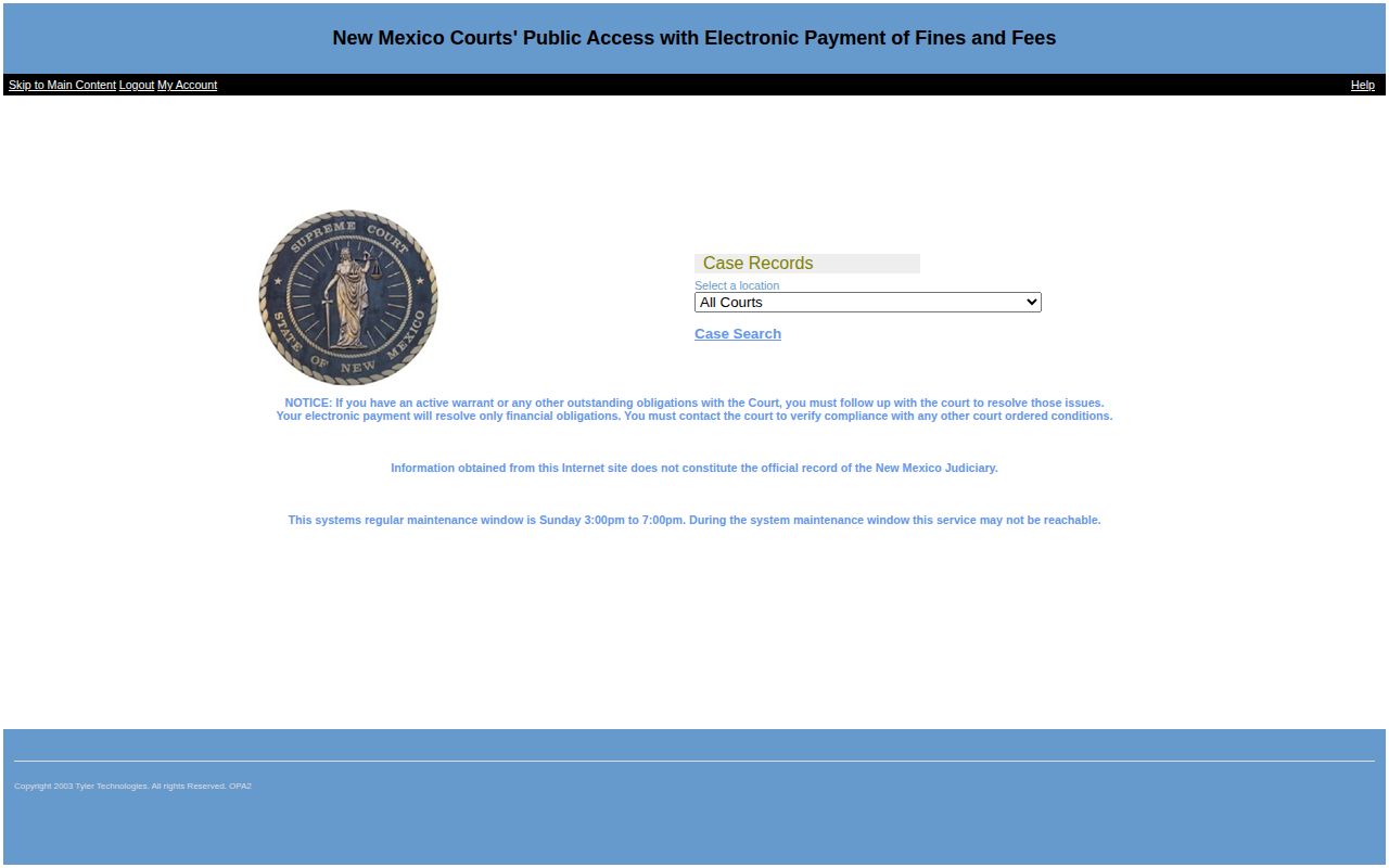 New Mexico Case Lookup for Rio Arriba County release record events