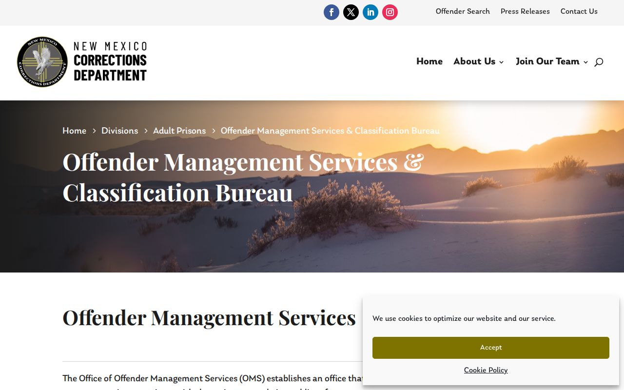 Rio Arriba County state inmate release date records and classification source